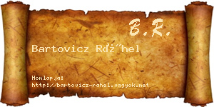 Bartovicz Ráhel névjegykártya
